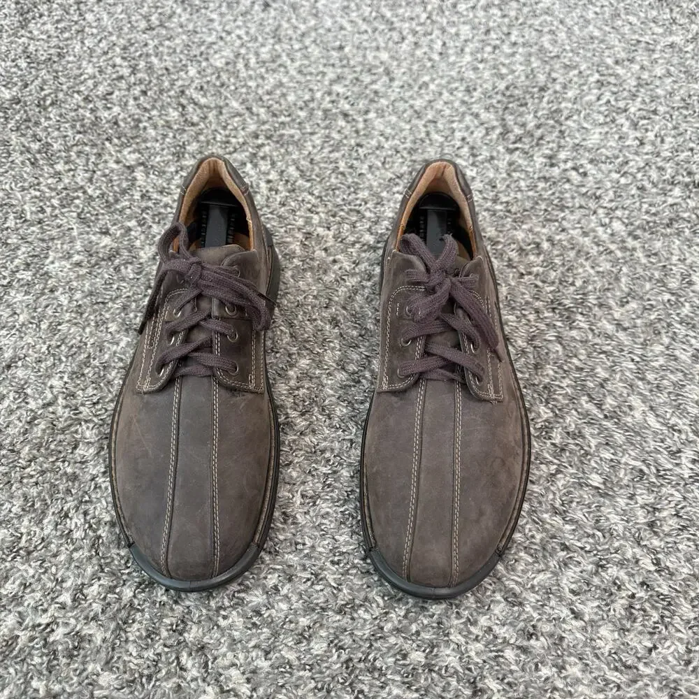 ECCO Fusion Brown Nubuck Leather Lace Up Casual Bicycle Oxford EU 44 US 10-10.5